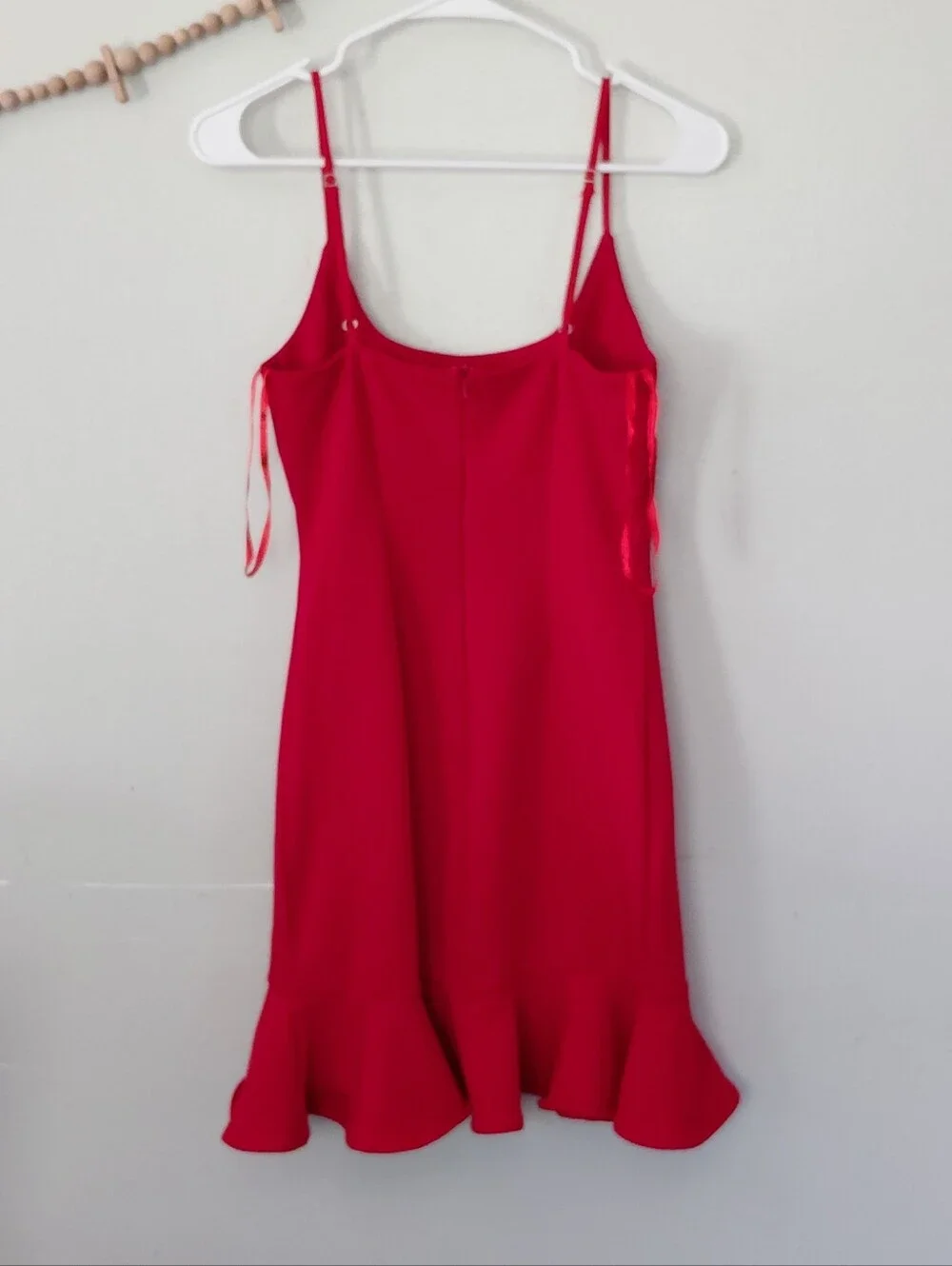 Saints And Secrets Red Ruffle Hem Cami Mini Party Event Dress NWOT Small